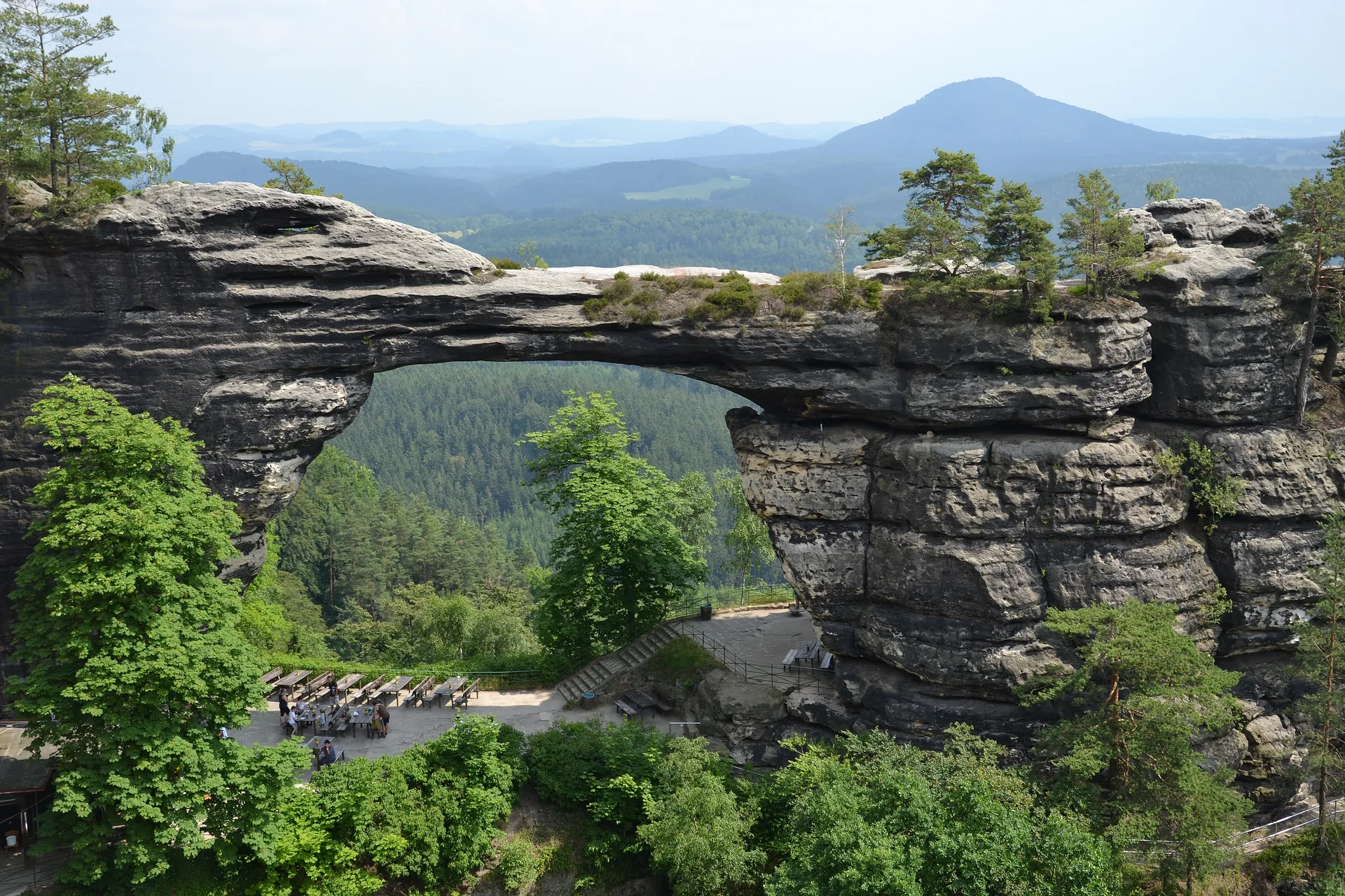 The Pravčická brána sandstone arch in Bohemian Switzerland National Park, Czech Republic